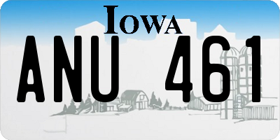 IA license plate ANU461