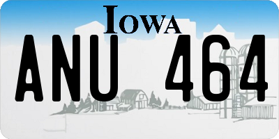 IA license plate ANU464