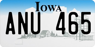 IA license plate ANU465