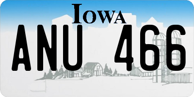 IA license plate ANU466