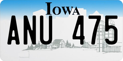 IA license plate ANU475