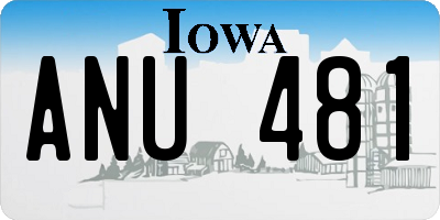 IA license plate ANU481