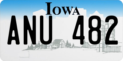 IA license plate ANU482