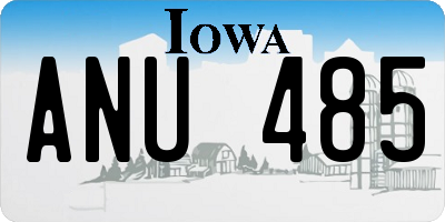 IA license plate ANU485