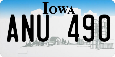 IA license plate ANU490