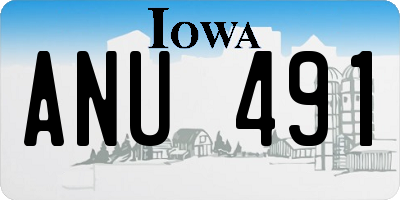 IA license plate ANU491