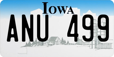 IA license plate ANU499