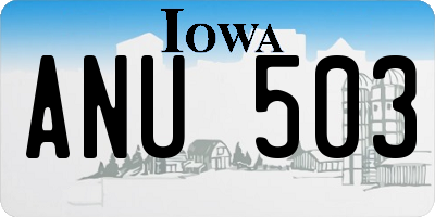 IA license plate ANU503