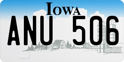 IA license plate ANU506