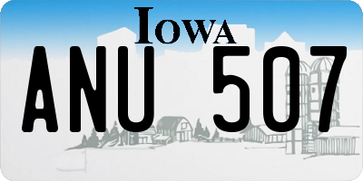 IA license plate ANU507