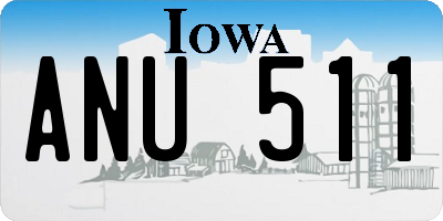 IA license plate ANU511