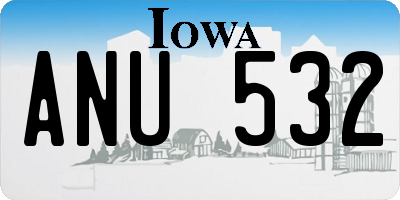 IA license plate ANU532