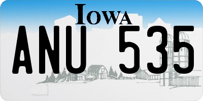 IA license plate ANU535