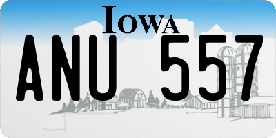 IA license plate ANU557
