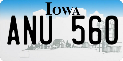 IA license plate ANU560
