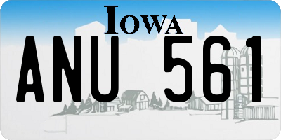 IA license plate ANU561