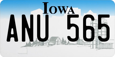 IA license plate ANU565