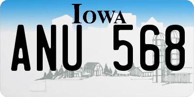 IA license plate ANU568
