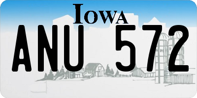 IA license plate ANU572