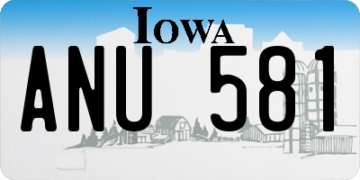 IA license plate ANU581