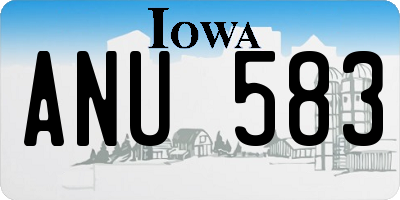 IA license plate ANU583