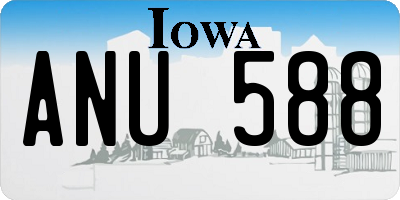 IA license plate ANU588