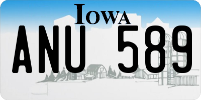 IA license plate ANU589