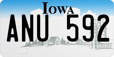 IA license plate ANU592