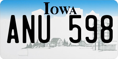 IA license plate ANU598