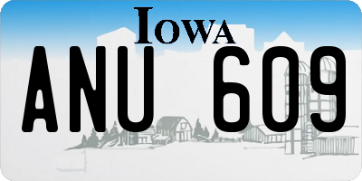 IA license plate ANU609