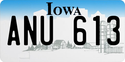IA license plate ANU613