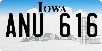 IA license plate ANU616