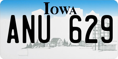 IA license plate ANU629