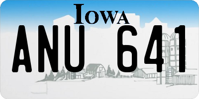 IA license plate ANU641