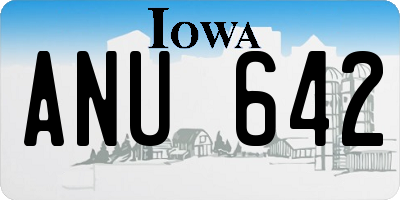 IA license plate ANU642