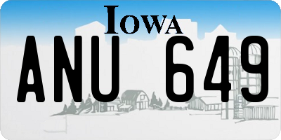 IA license plate ANU649