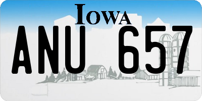 IA license plate ANU657
