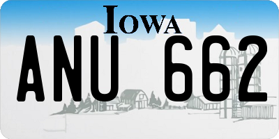 IA license plate ANU662