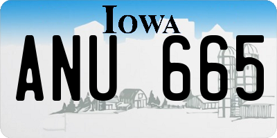 IA license plate ANU665