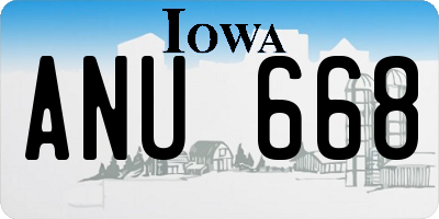 IA license plate ANU668