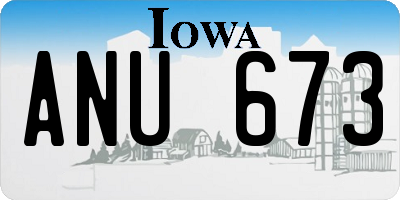 IA license plate ANU673