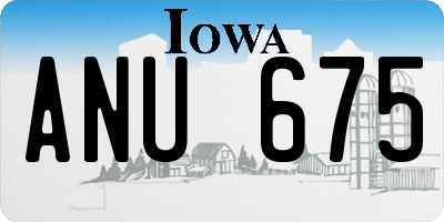 IA license plate ANU675