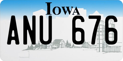 IA license plate ANU676