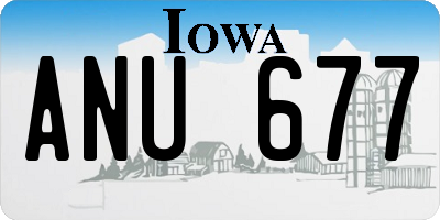IA license plate ANU677