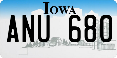 IA license plate ANU680