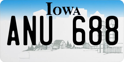 IA license plate ANU688