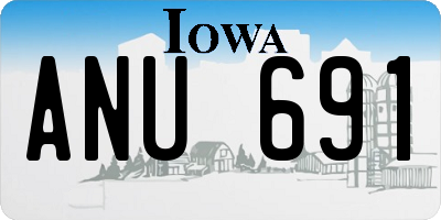 IA license plate ANU691