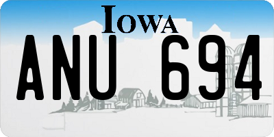 IA license plate ANU694