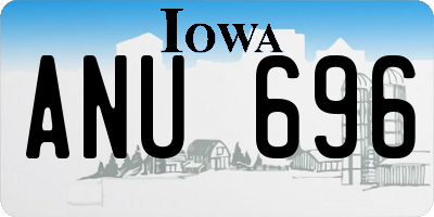IA license plate ANU696