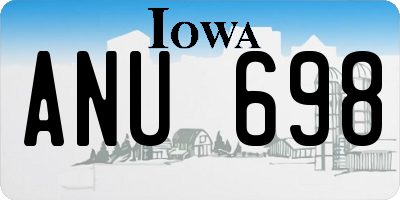 IA license plate ANU698